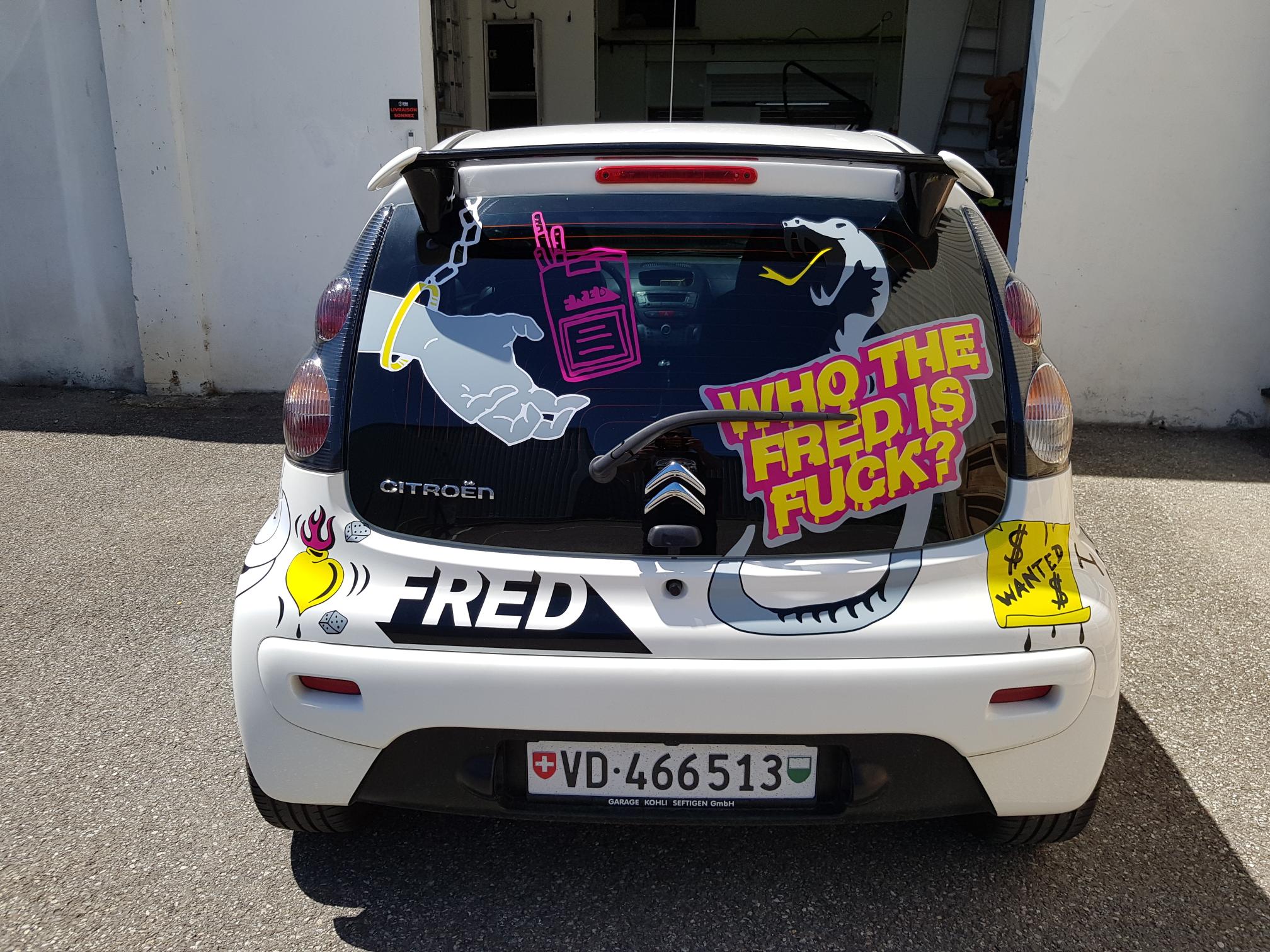 flocage voiture fred